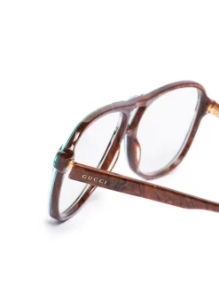 ( Nouvelle Collection ) Gucci Eyewear Lunettes De Vue à Monture Aviateur Homme -Gucci Eyewear Soldes 2022 17298646 36433854 600