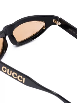 ( Nouvelle Collection ) Gucci Eyewear Lunettes De Soleil à Plaque Logo Homme -Gucci Eyewear Soldes 2022 17298818 38366851 600