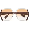 ( Nouvelle Collection ) Gucci Eyewear Lunettes De Soleil à Monture Carrée 001 65 YELLOW-BROWN-ORANGE
