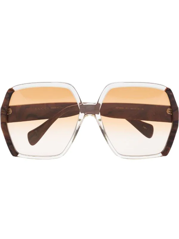 ( Nouvelle Collection ) Gucci Eyewear Lunettes De Soleil à Monture Carrée 001 65 YELLOW-BROWN-ORANGE 1 ( Nouvelle Collection ) Gucci Eyewear Lunettes De Soleil à Monture Carrée 001 65 YELLOW-BROWN-ORANGE