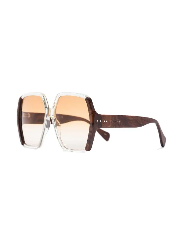 ( Nouvelle Collection ) Gucci Eyewear Lunettes De Soleil à Monture Carrée 001 65 YELLOW-BROWN-ORANGE 3 ( Nouvelle Collection ) Gucci Eyewear Lunettes De Soleil à Monture Carrée 001 65 YELLOW-BROWN-ORANGE – Image 3