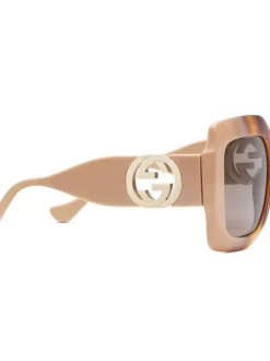 Gucci Eyewear 2923 Brown Lunettes De Soleil à Monture Carrée Femme -Gucci Eyewear Soldes 2022 17349381 35811587 600