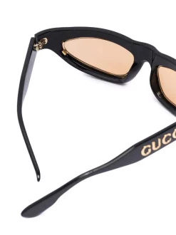 ( Nouvelle Collection ) Gucci Eyewear 001 54 BLACK-BLACK-YELLOW Lunettes De Soleil à Monture Papillon Homme -Gucci Eyewear Soldes 2022 17349513 38365315 600