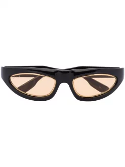 ( Nouvelle Collection ) Gucci Eyewear 001 54 BLACK-BLACK-YELLOW Lunettes De Soleil à Monture Papillon Homme