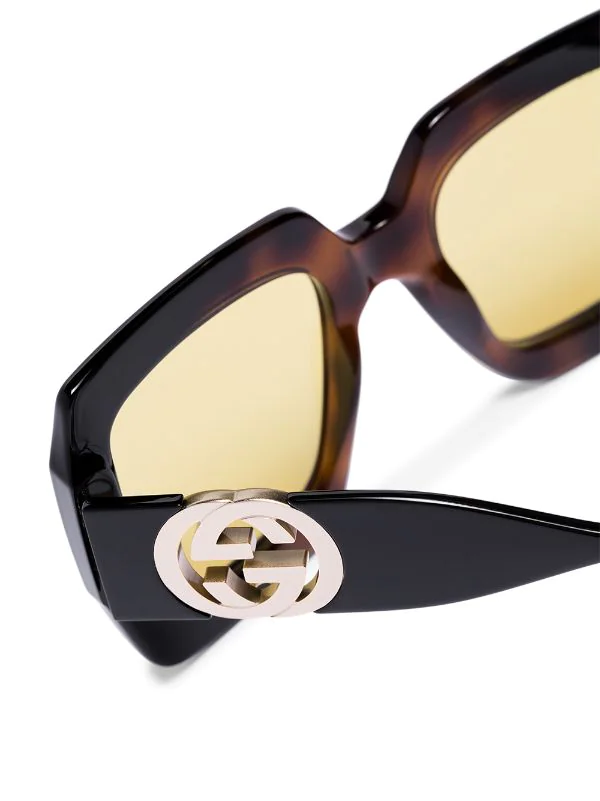 ( Nouvelle Collection ) Gucci Eyewear 004 54 HAVANA-BLACK-YELLOW Lunettes De Soleil à Monture Oversize Femme 3 ( Nouvelle Collection ) Gucci Eyewear 004 54 HAVANA-BLACK-YELLOW Lunettes De Soleil à Monture Oversize Femme – Image 3