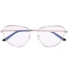 Gucci Eyewear 005 58 GOLD-GOLD-PINK Lunettes De Soleil à Monture Papillon Femme