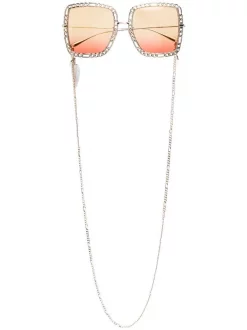 Gucci Eyewear Lunettes De Soleil à Monture Carrée 001 GOLD GOLD YELLOW