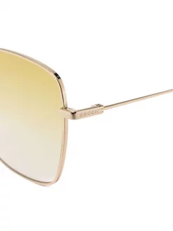 Gucci Eyewear Lunettes De Soleil à Monture Carrée 004 GOLD -Gucci Eyewear Soldes 2022 17434753 36369745 600