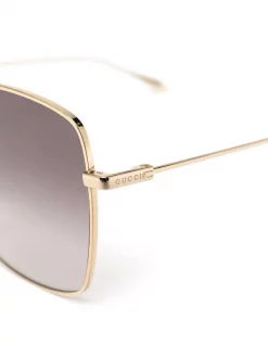 ( Nouvelle Collection ) Gucci Eyewear Lunettes De Soleil à Monture Carrée 003 GOLD -Gucci Eyewear Soldes 2022 17434774 36369466 600