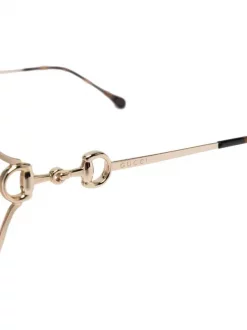 Gucci Eyewear 001 GOLD Lunettes De Soleil à Monture Carrée Femme -Gucci Eyewear Soldes 2022 17434957 36371208 600