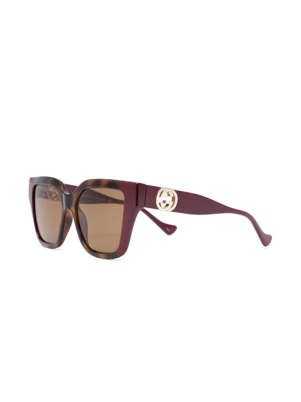 ( Nouvelle Collection ) Gucci Eyewear Lunettes De Soleil à Monture Carrée 003 HAVANA BURGUNDY BROWN 2 ( Nouvelle Collection ) Gucci Eyewear Lunettes De Soleil à Monture Carrée 003 HAVANA BURGUNDY BROWN – Image 2