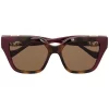 ( Nouvelle Collection ) Gucci Eyewear Lunettes De Soleil à Monture Carrée 003 HAVANA BURGUNDY BROWN