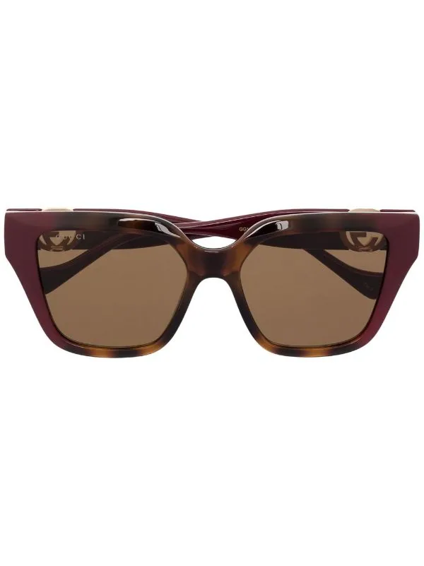 ( Nouvelle Collection ) Gucci Eyewear Lunettes De Soleil à Monture Carrée 003 HAVANA BURGUNDY BROWN 1 ( Nouvelle Collection ) Gucci Eyewear Lunettes De Soleil à Monture Carrée 003 HAVANA BURGUNDY BROWN