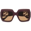 Gucci Eyewear 002 Lunettes De Soleil à Monture Carrée Femme