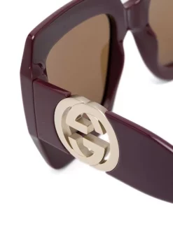 Gucci Eyewear 002 Lunettes De Soleil à Monture Carrée Femme -Gucci Eyewear Soldes 2022 17436317 36144394 600