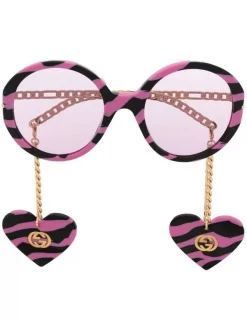 Gucci Eyewear Lunettes De Soleil à Imprimé Zébré Femme