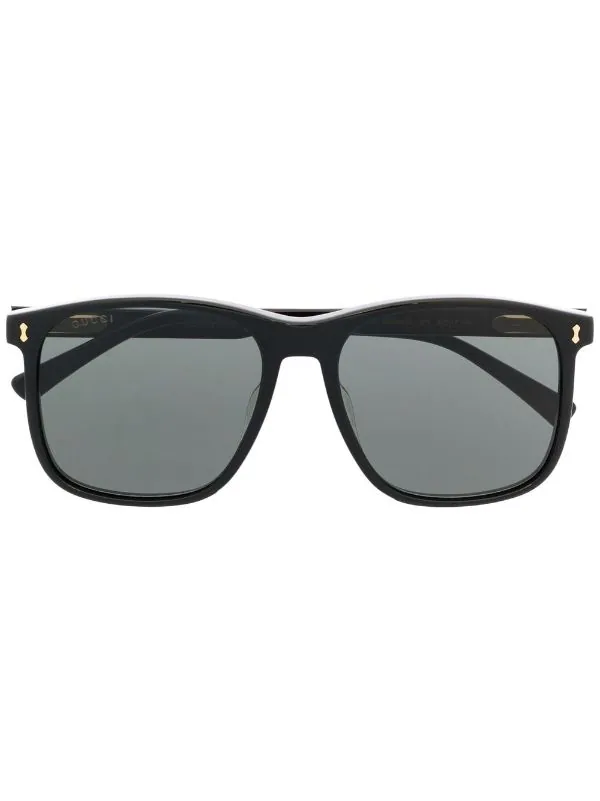 Gucci Eyewear Lunettes De Soleil à Monture Oversize BLACK-BLACK-GREY 001 1 Gucci Eyewear Lunettes De Soleil à Monture Oversize BLACK-BLACK-GREY 001