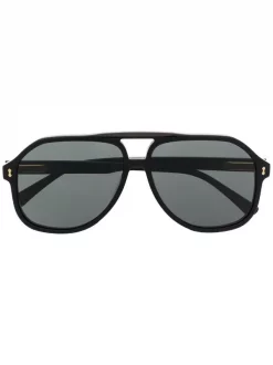 ( Nouvelle Collection ) Gucci Eyewear 001 BLACK Lunettes De Soleil à Monture Aviateur Homme