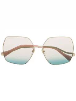 ( Nouvelle Collection ) Gucci Eyewear Lunettes De Soleil à Monture Oversize 001 GOLD
