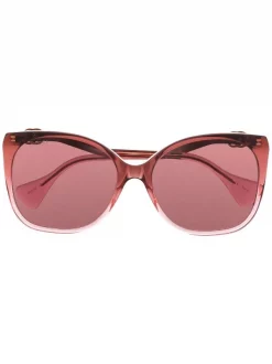 Gucci Eyewear 004 PINK Lunettes De Soleil à Monture Papillon Oversize Femme