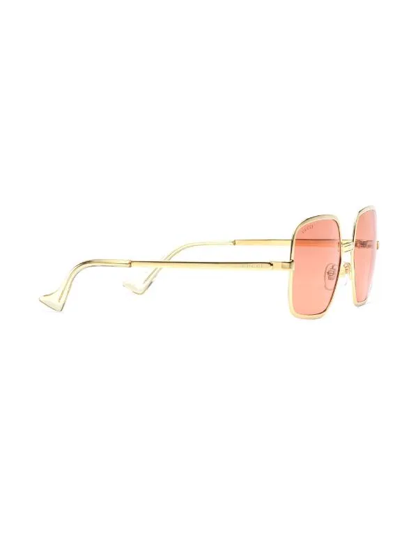 Gucci Eyewear Lunettes De Soleil à Monture Oversize Carrée 8066 -DORE/CRISTAL 2 Gucci Eyewear Lunettes De Soleil à Monture Oversize Carrée 8066 -DORE/CRISTAL – Image 2