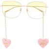 Gucci Eyewear Lunettes De Soleil à Monture Oversize 004 GOLD GOLD YELLOW