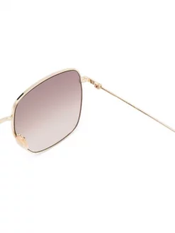 Gucci Eyewear Lunettes De Soleil GG à Monture Carrée 003 GOLD GOLD BROWN -Gucci Eyewear Soldes 2022 17491769 36721009 600