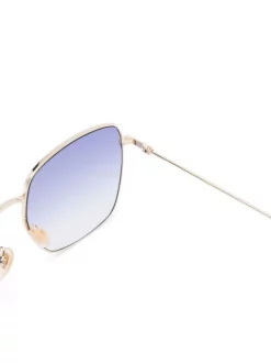 ( Nouvelle Collection ) Gucci Eyewear Lunettes De Soleil à Monture Carrée 004 GOLD GOLD VIOLET -Gucci Eyewear Soldes 2022 17491771 36241112 600