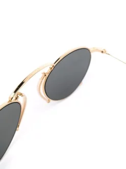 Gucci Eyewear Lunettes De Soleil à Monture Ronde 002 GOLD GOLD GREY -Gucci Eyewear Soldes 2022 17491785 36230230 600