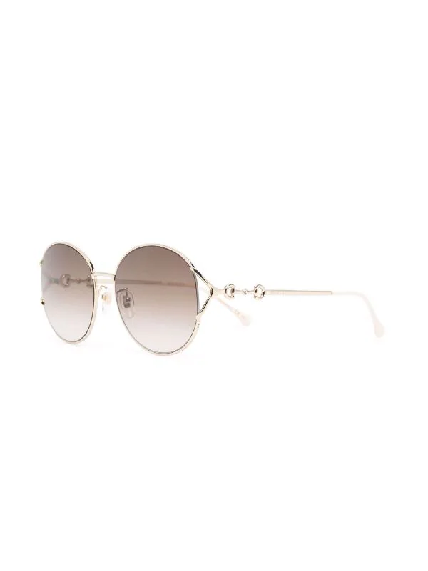 Gucci Eyewear Lunettes De Soleil à Monture Ronde 003 GOLD GOLD BROWN 2 Gucci Eyewear Lunettes De Soleil à Monture Ronde 003 GOLD GOLD BROWN – Image 2