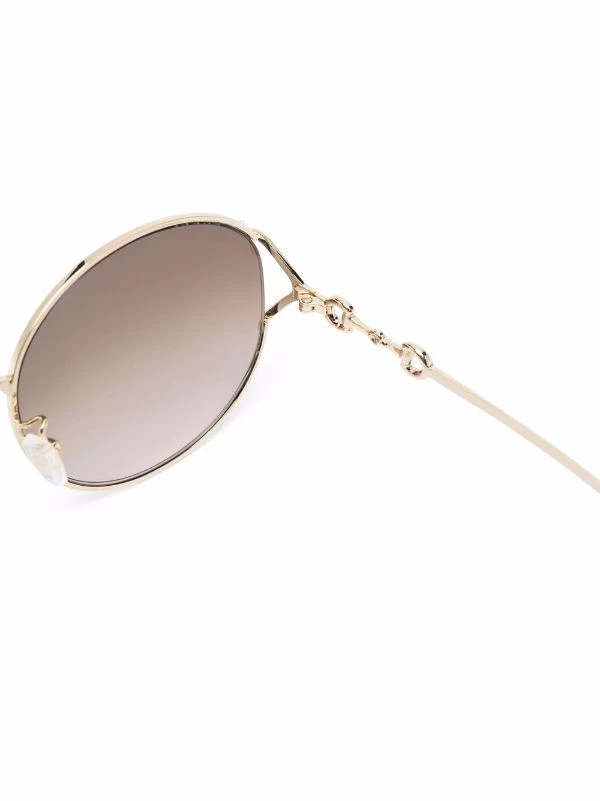 Gucci Eyewear Lunettes De Soleil à Monture Ronde 003 GOLD GOLD BROWN 3 Gucci Eyewear Lunettes De Soleil à Monture Ronde 003 GOLD GOLD BROWN – Image 3