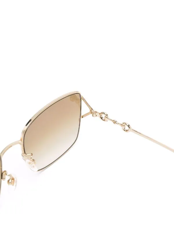 Gucci Eyewear 004 GOLD GOLD BROWN Lunettes De Soleil à Monture Carrée Femme 3 Gucci Eyewear 004 GOLD GOLD BROWN Lunettes De Soleil à Monture Carrée Femme – Image 3