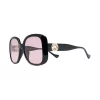 Gucci Eyewear 002 BLACK BLACK PINK Lunettes De Soleil à Monture Oversize Femme