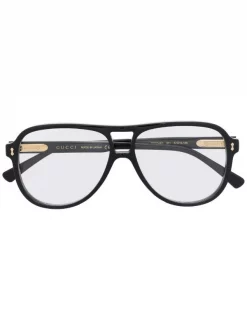 Gucci Eyewear 001 Lunettes De Vue à Monture Aviateur Homme