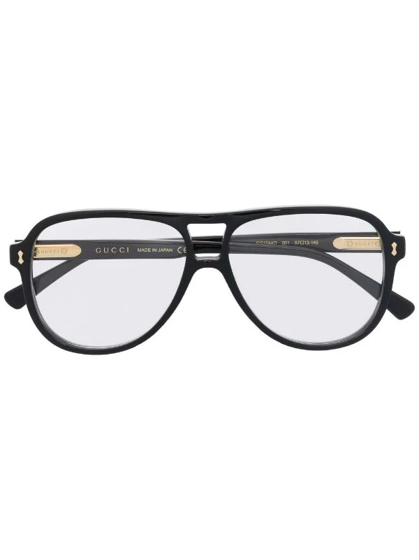 Gucci Eyewear 001 Lunettes De Vue à Monture Aviateur Homme 1 Gucci Eyewear 001 Lunettes De Vue à Monture Aviateur Homme