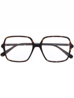 Gucci Eyewear Lunettes De Vue à Monture Carrée Oversize 002 BROWN