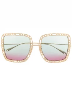 ( Nouvelle Collection ) Gucci Eyewear Lunettes De Soleil à Monture Carrée Femme