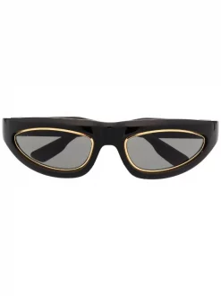 Gucci Eyewear Lunettes De Soleil à Finitions En Métal Doré Homme