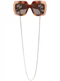 ( Nouvelle Collection ) Gucci Eyewear 003 HAVANA Lunettes De Soleil à Monture Carrée Femme