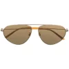 ( Nouvelle Collection ) Gucci Eyewear Lunettes De Soleil à Monture Aviateur 002 GOLD GOLD BROWN