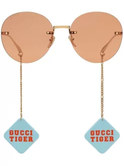 ( Nouvelle Collection ) Gucci Eyewear 8075 GOLD Lunettes De Soleil Ă Monture Ronde Femme