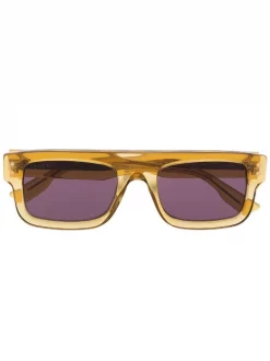 ( Nouvelle Collection ) Gucci Eyewear 7012 YELLOW Lunettes De Soleil Teintées à Monture Carrée Femme