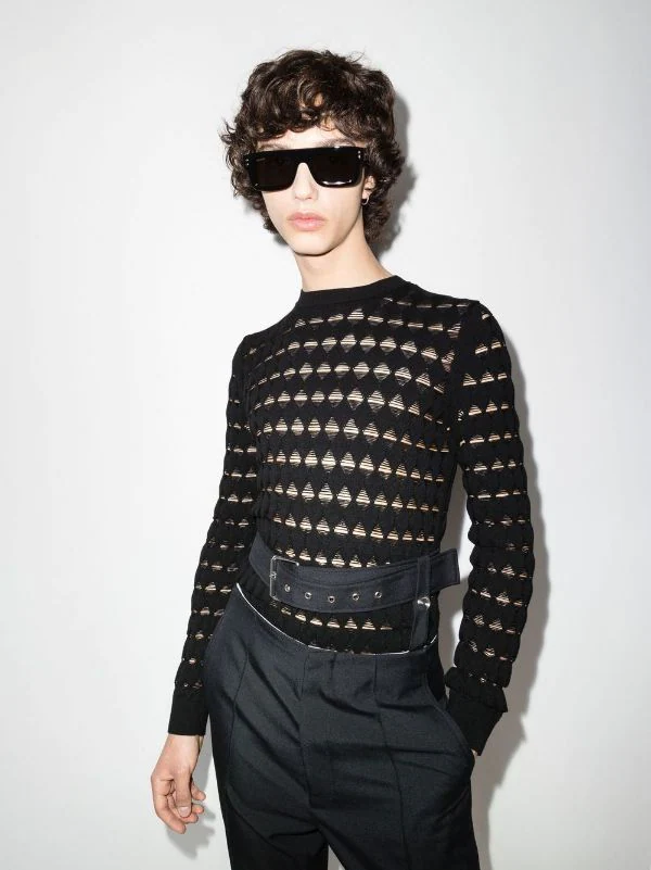 ( Nouvelle Collection ) Gucci Eyewear Lunettes De Soleil à Monture Carrée 001 BLACK-BLACK-GREY 2 ( Nouvelle Collection ) Gucci Eyewear Lunettes De Soleil à Monture Carrée 001 BLACK-BLACK-GREY – Image 2