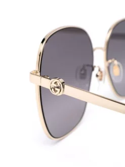 Gucci Eyewear 001 Oro Lunettes De Soleil à Monture Oversize Femme -Gucci Eyewear Soldes 2022 17936227 37863672 600