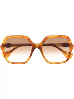 ( Nouvelle Collection ) Gucci Eyewear 003 ORANGE Lunettes De Soleil à Monture Carrée Femme