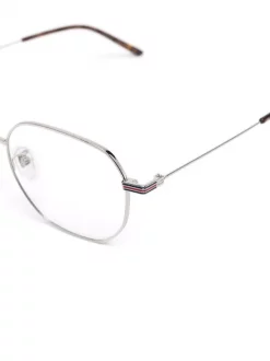 Gucci Eyewear 003 SILVER BROWN Lunettes De Vue GG1125O à Monture Ronde Homme -Gucci Eyewear Soldes 2022 17963721 38366908 600