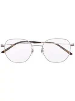 Gucci Eyewear 003 SILVER BROWN Lunettes De Vue GG1125O à Monture Ronde Homme