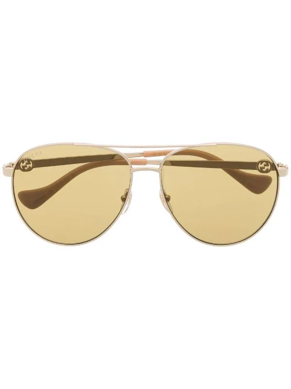 ( Nouvelle Collection ) Gucci Eyewear Lunettes De Soleil Teintées à Monture Aviateur 003 GOLD 1 ( Nouvelle Collection ) Gucci Eyewear Lunettes De Soleil Teintées à Monture Aviateur 003 GOLD