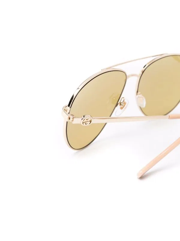 ( Nouvelle Collection ) Gucci Eyewear Lunettes De Soleil Teintées à Monture Aviateur 003 GOLD 3 ( Nouvelle Collection ) Gucci Eyewear Lunettes De Soleil Teintées à Monture Aviateur 003 GOLD – Image 3