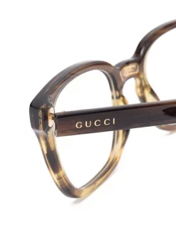 Gucci Eyewear 010 BROWN Lunettes De Vue à Monture Carrée Femme -Gucci Eyewear Soldes 2022 17963731 38368876 600